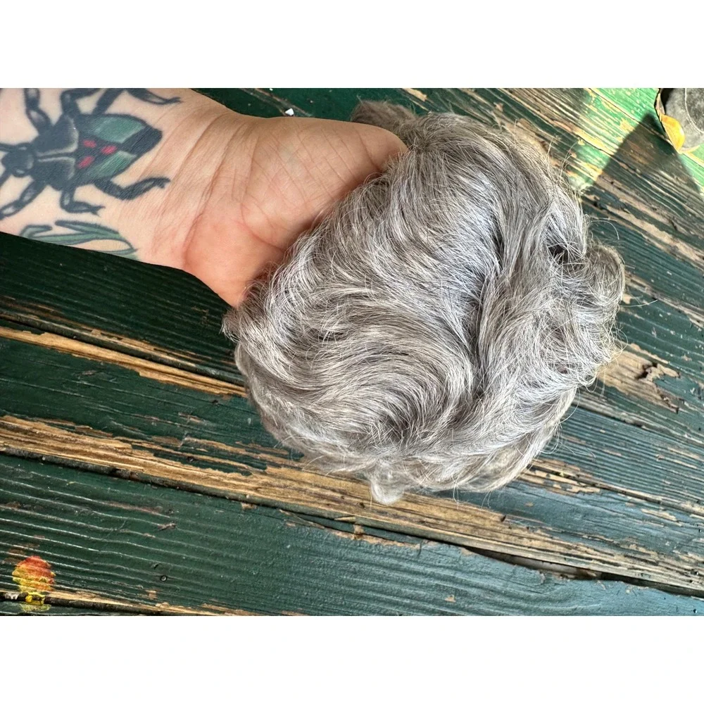 Eva Gabor Gabor of Rome Salt and Pepper Grey Curly Kanekalon Hair Piece Topper‎